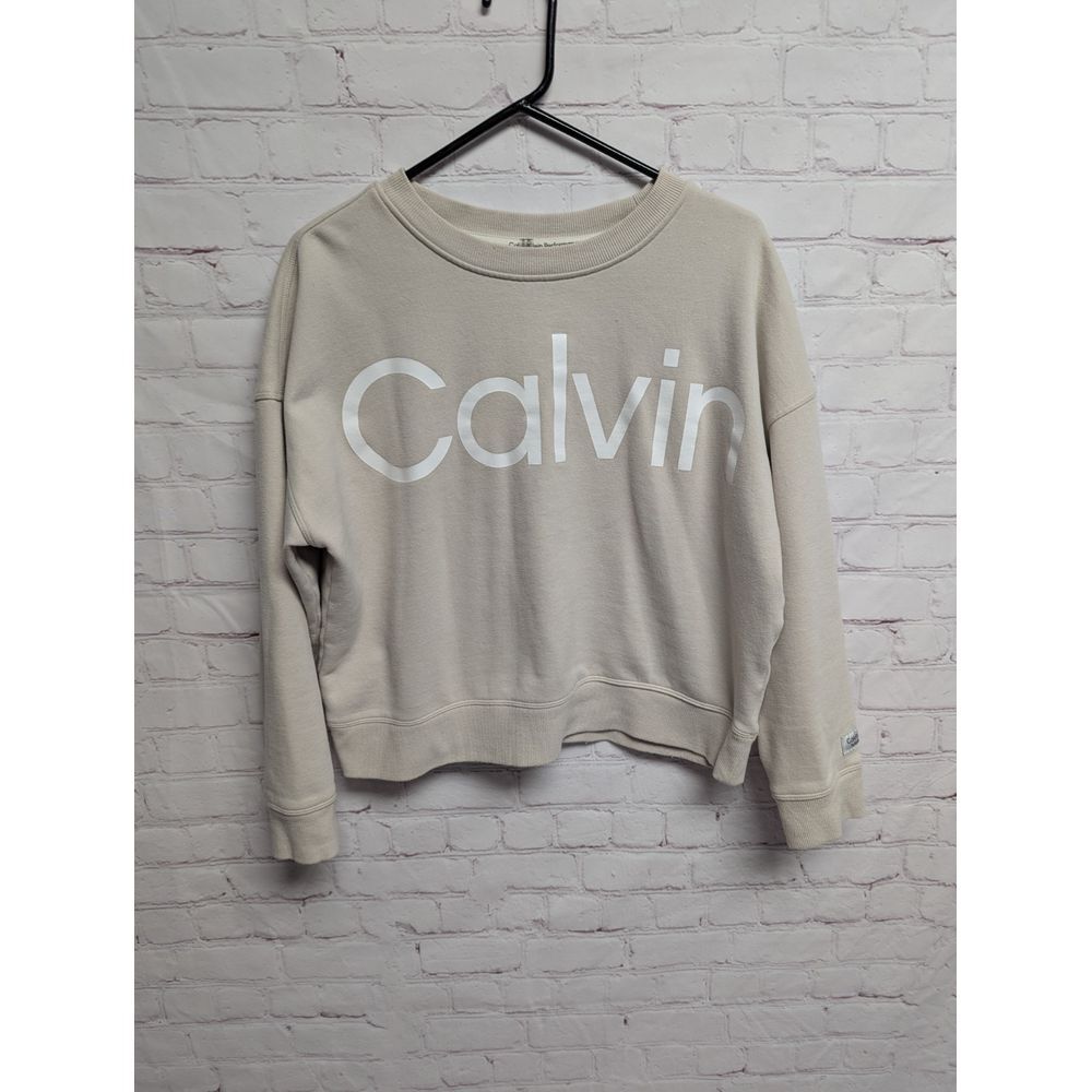 Calvin Klein Relaxed Fit Logo Print Crew Neck Sweatshirt Large EUC 1179